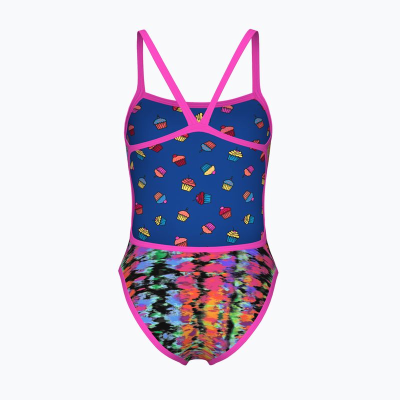 Women's one-piece swimsuit arena Reversible Swimsuit Challenge Back royal multi/shocking pink 4