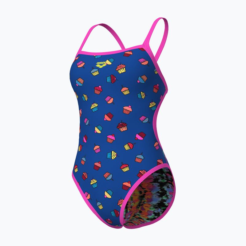Women's one-piece swimsuit arena Reversible Swimsuit Challenge Back royal multi/shocking pink 5