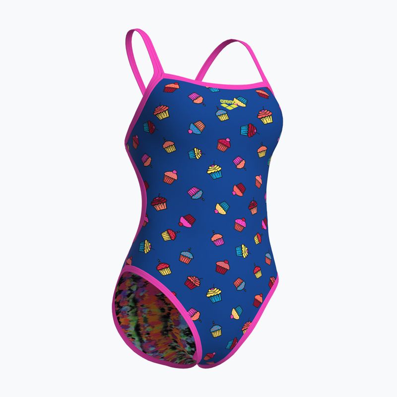 Women's one-piece swimsuit arena Reversible Swimsuit Challenge Back royal multi/shocking pink 6