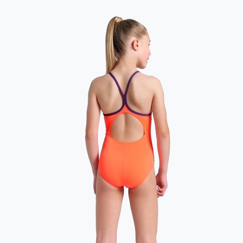 Arena Star Graphic Lightdrop Back bright coral / plum children's one-piece swimsuit 3