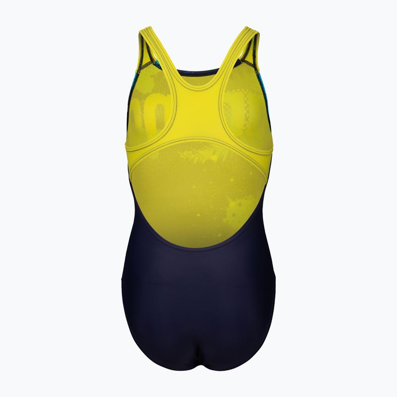 Children's one-piece swimsuit arena Light Tricks Swim Pro Back navy/soft green/multi 2