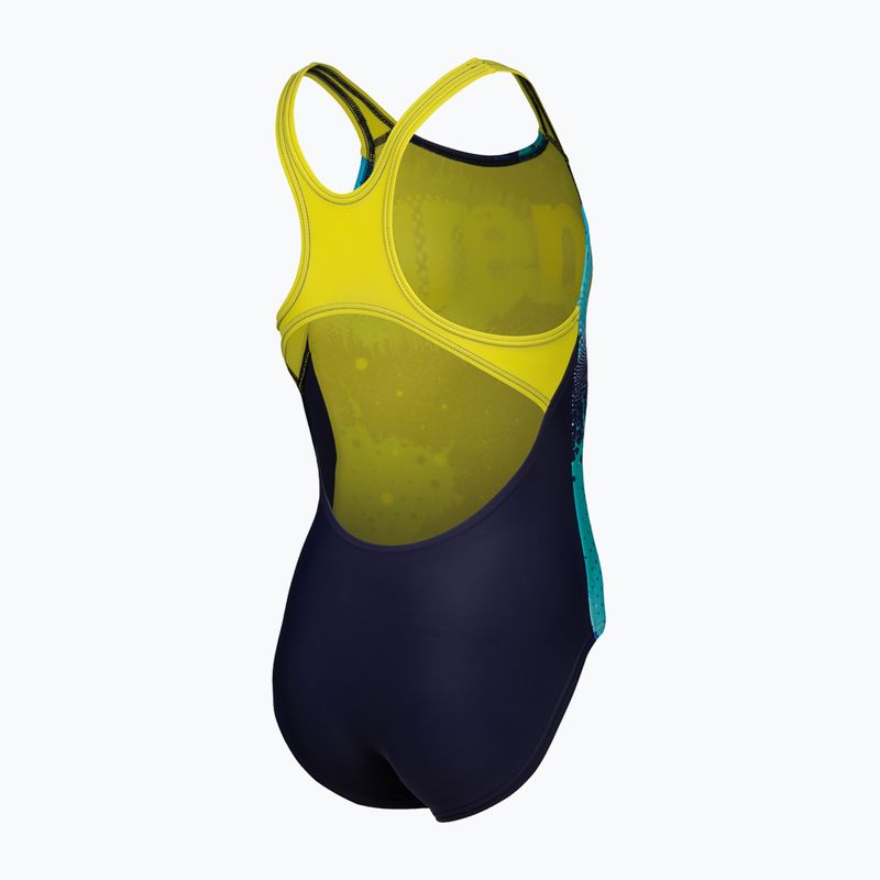 Children's one-piece swimsuit arena Light Tricks Swim Pro Back navy/soft green/multi 4
