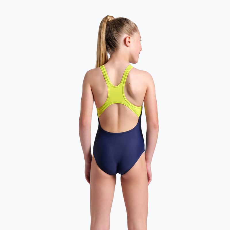 Children's one-piece swimsuit arena Light Tricks Swim Pro Back navy/soft green/multi 7