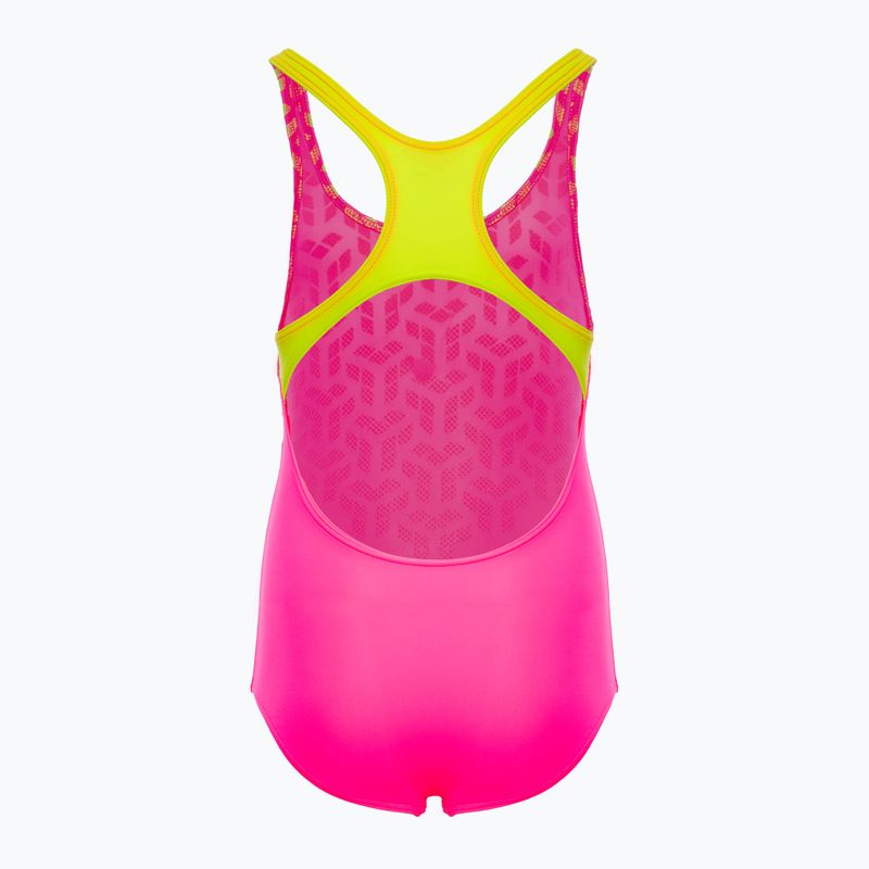 Children's one-piece swimsuit arena Kikko V Swim Pro Back shocking pink / soft green 2