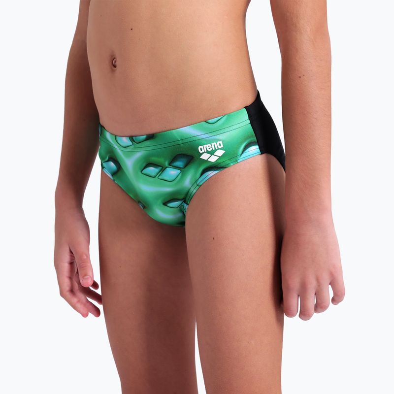 Children's arena Foam Swim Briefs black/soft green multi 8