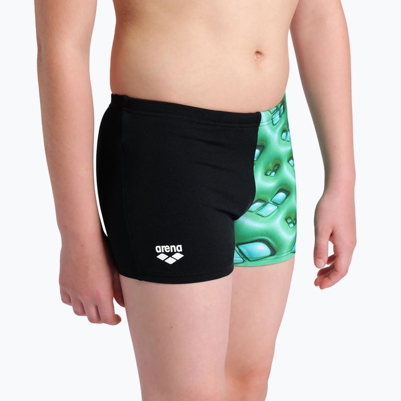 Children's swimming boxers arena Foam Swim Short black/soft green multi 8