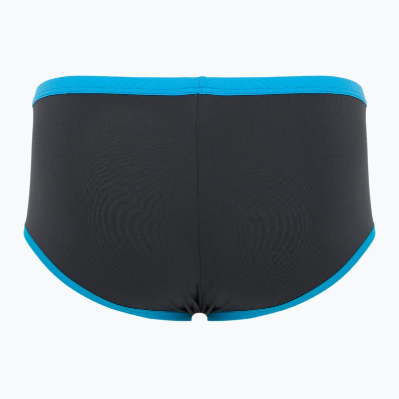 Men's swimming boxers arena One Low Waist Short Big Logo asphalt/turquise 2