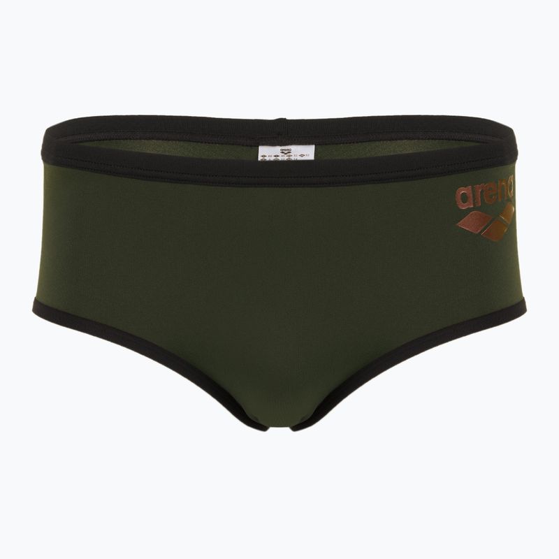 Men's swimming boxer shorts arena One Low Waist Short Big Logo dark sage/black