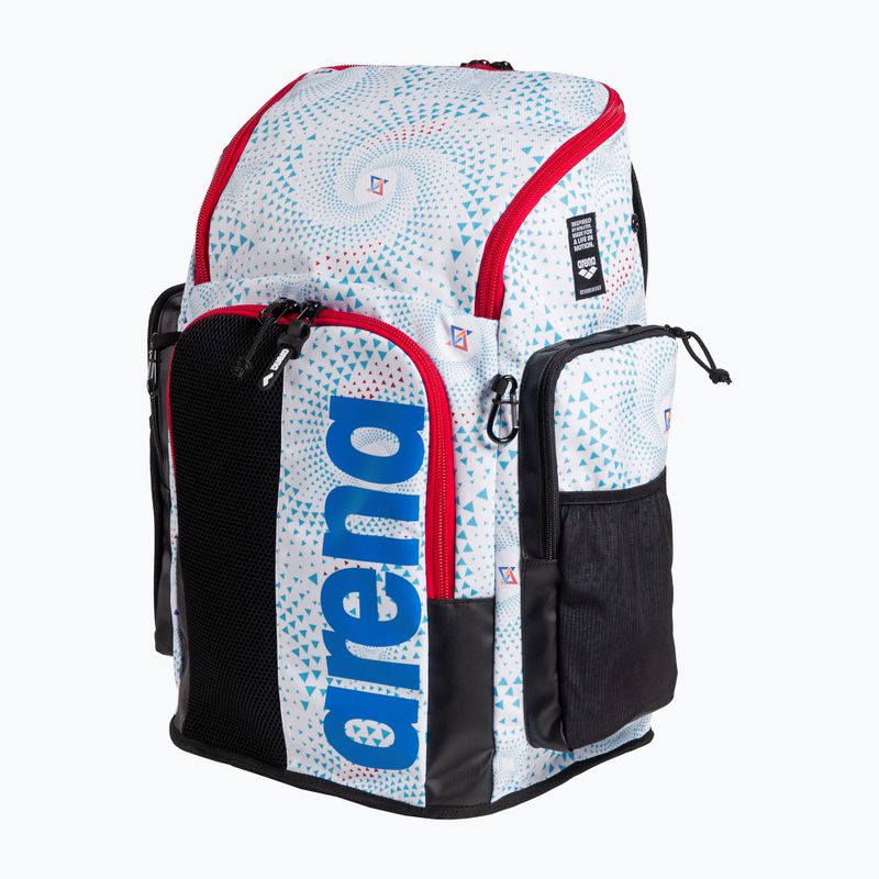Arena Spiky III 45 l Allover fireflow / white swimming backpack 3