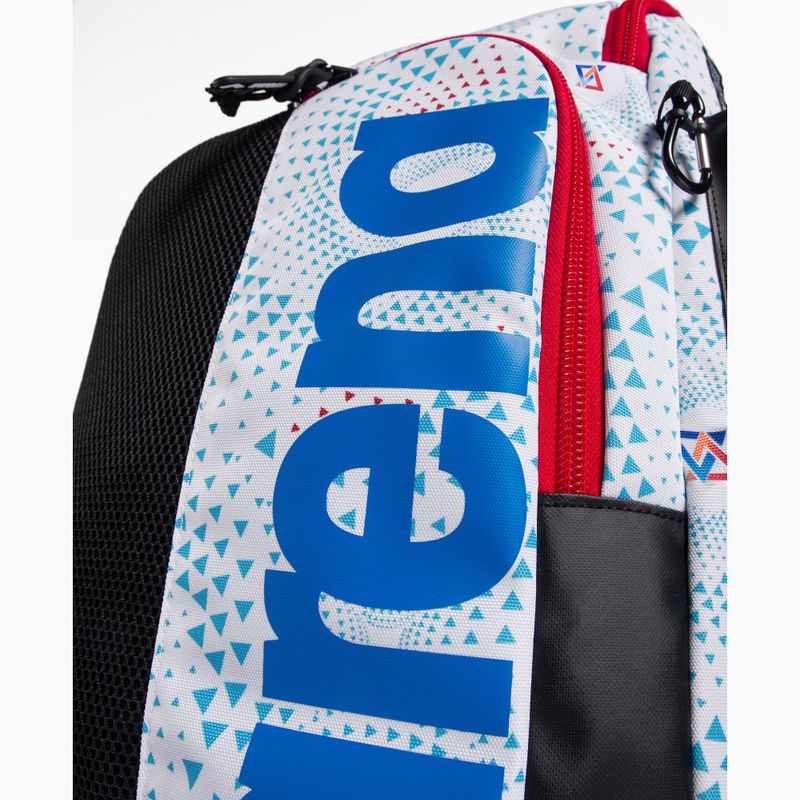 Arena Spiky III 45 l Allover fireflow / white swimming backpack 5