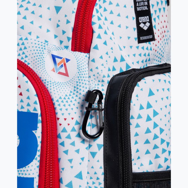 Arena Spiky III 45 l Allover fireflow / white swimming backpack 6