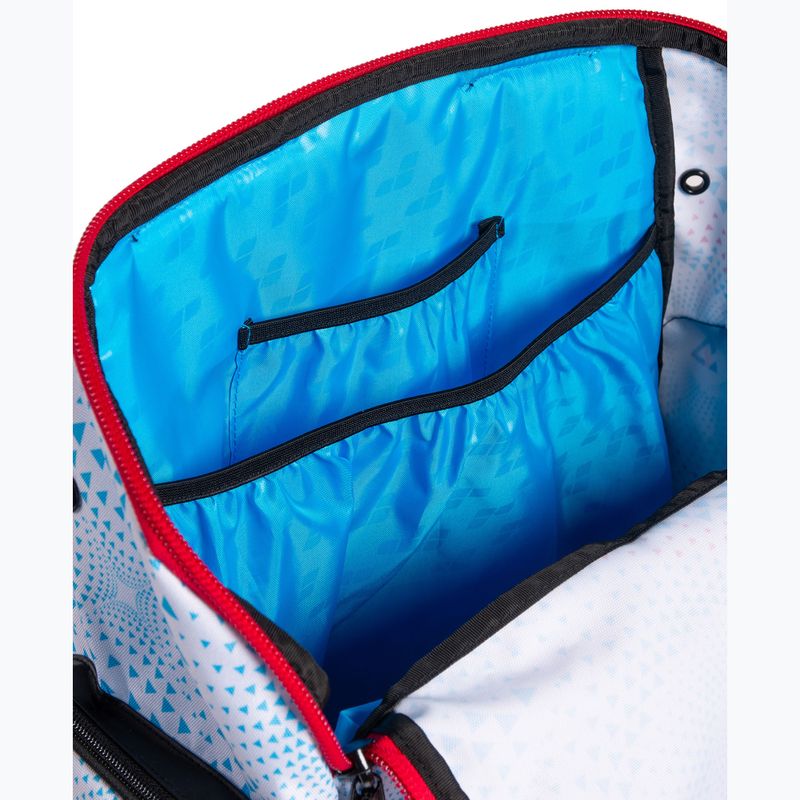 Arena Spiky III 45 l Allover fireflow / white swimming backpack 8