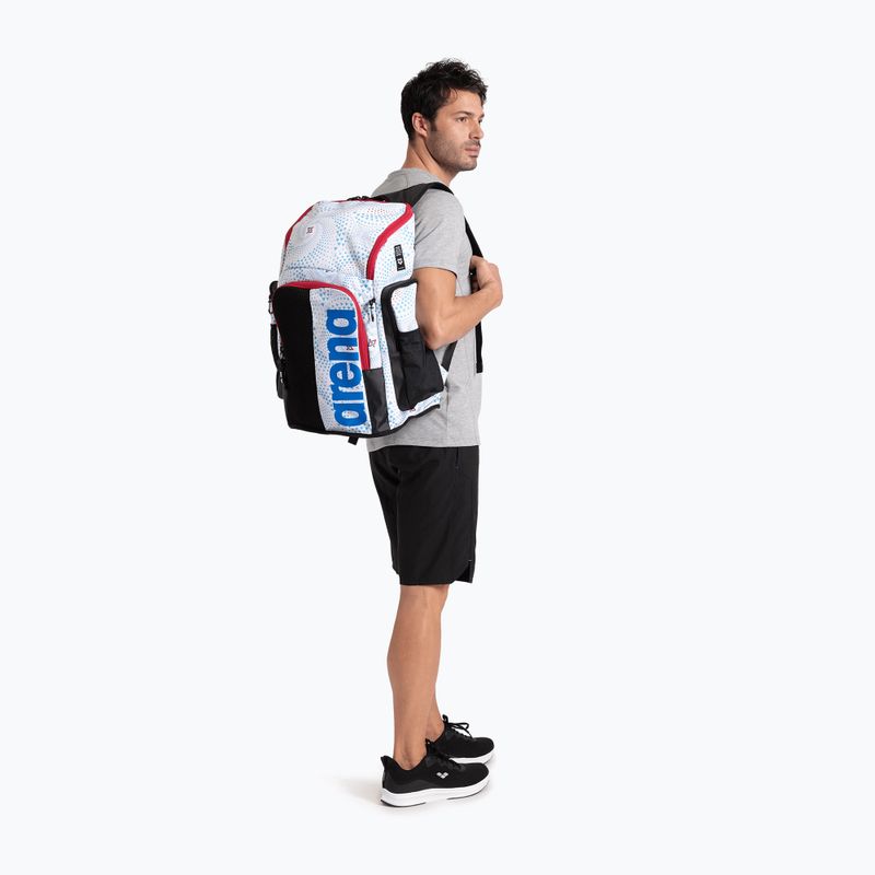 Arena Spiky III 45 l Allover fireflow / white swimming backpack 10
