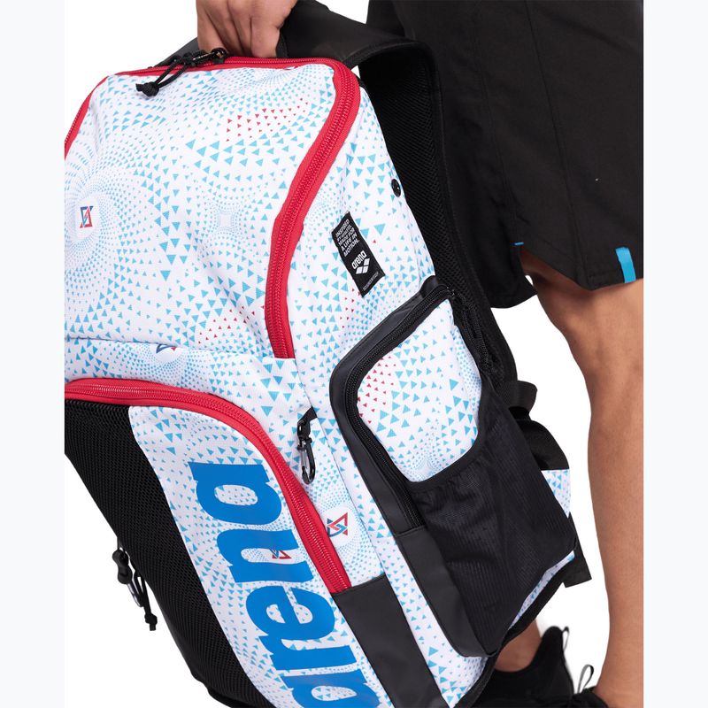 Arena Spiky III 45 l Allover fireflow / white swimming backpack 12