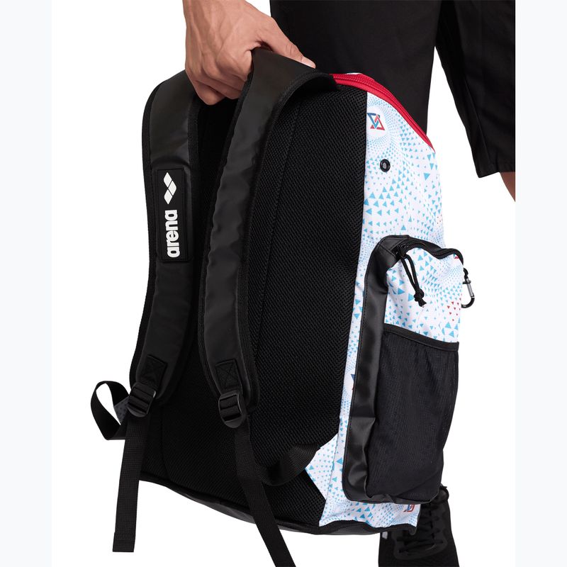 Arena Spiky III 45 l Allover fireflow / white swimming backpack 13