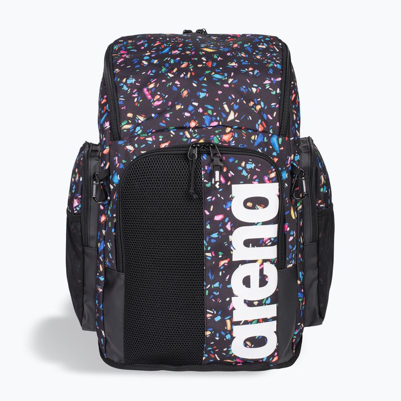 Arena Spiky III 45 l Allover confetti black swimming backpack