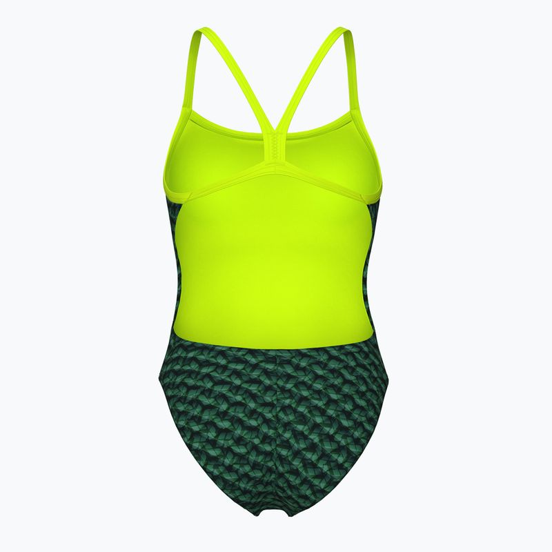 Arena Monogram Challenge Back dark sage multi/artic lime women's one-piece swimsuit 2