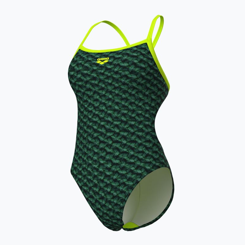 Arena Monogram Challenge Back dark sage multi/artic lime women's one-piece swimsuit 4