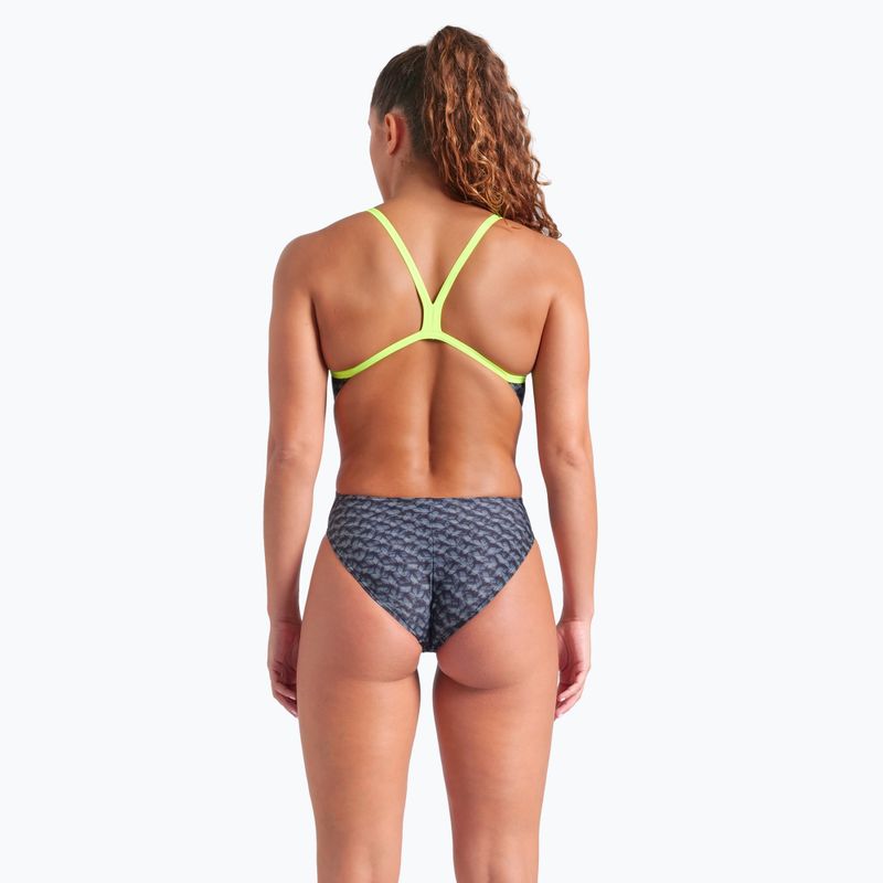 Arena Monogram Challenge Back dark sage multi/artic lime women's one-piece swimsuit 7