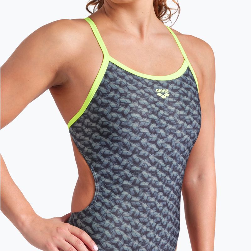 Arena Monogram Challenge Back dark sage multi/artic lime women's one-piece swimsuit 8