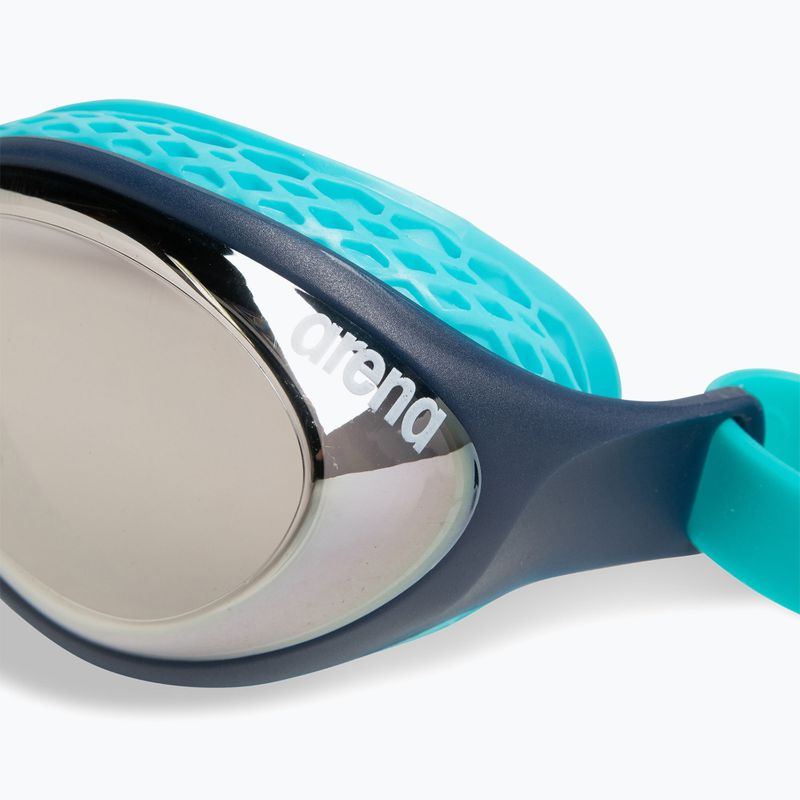 Children's swim goggles arena Air Jr Mirror silver/navy/water 5