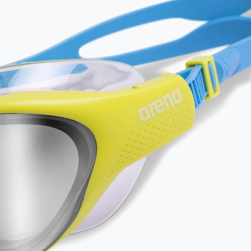 Children's swim goggles arena The One Mirror Jr silver/soft green/blue cosmo 5