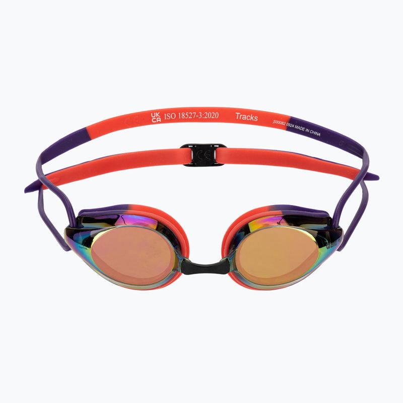 Swim goggles arena Tracks Mirror copper/plum/bright coral 2