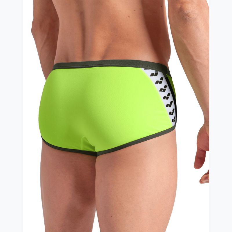 Men's arena Icons Swim Low Waist Short Solid artic lime/dark sage swim briefs 8