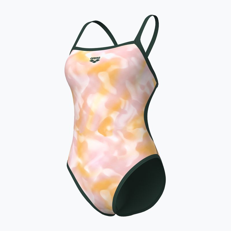 Women's one-piece swimsuit arena Ao Rev Challenge Back multicolor/dark sage 4