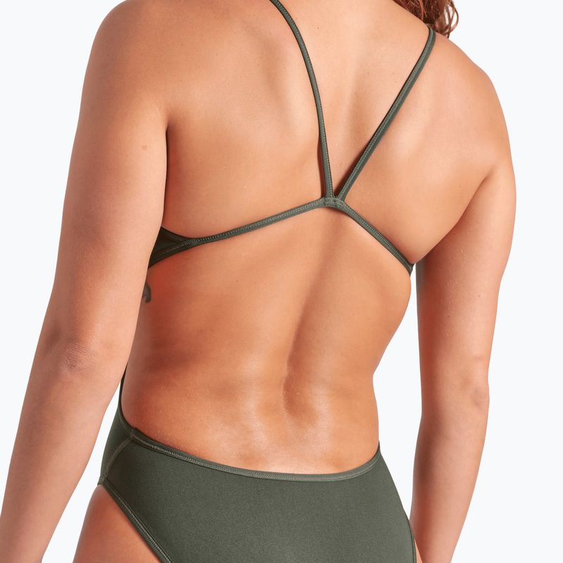 Women's one-piece swimsuit arena Ao Rev Challenge Back multicolor/dark sage 14