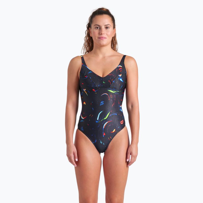 Women's one-piece swimsuit arena Abyss U Back multi black/black 5