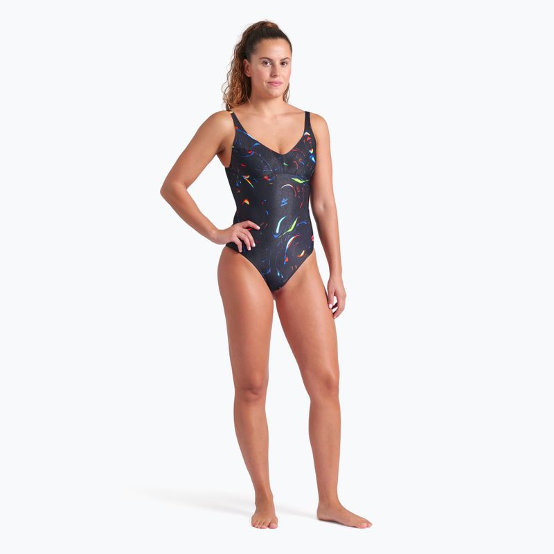 Women's one-piece swimsuit arena Abyss U Back multi black/black 6
