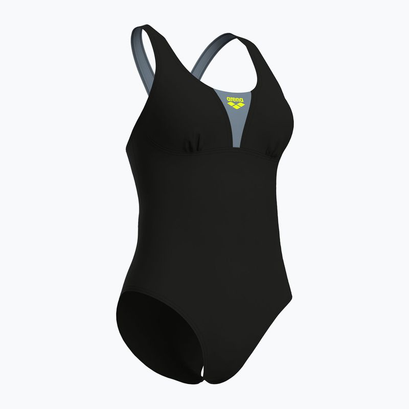 Women's one-piece swimsuit arena Control Pro Solid black/sea foam 3