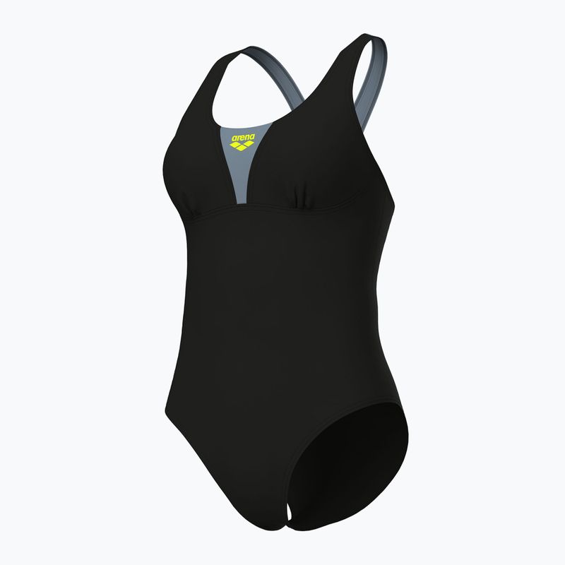 Women's one-piece swimsuit arena Control Pro Solid black/sea foam 4