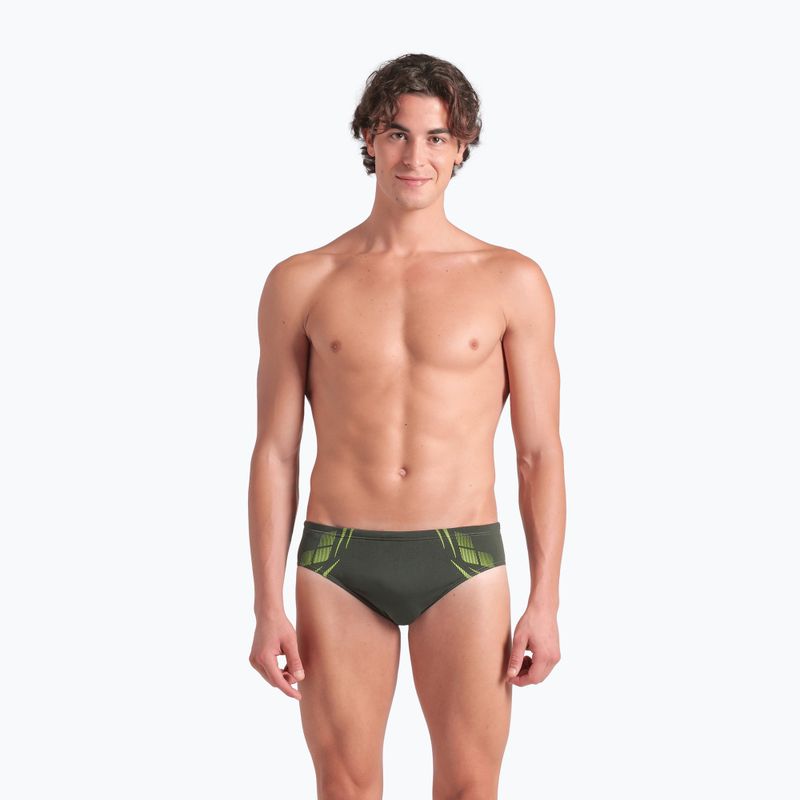 Men's arena Poseidonia Swim Briefs dark sage/artic lime 4