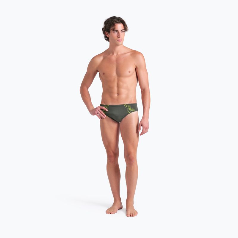 Men's arena Poseidonia Swim Briefs dark sage/artic lime 5
