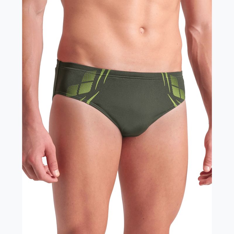 Men's arena Poseidonia Swim Briefs dark sage/artic lime 7