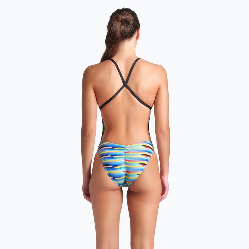 Women's one-piece swimsuit arena Racing Stripe Xcriss Cross black multi/black 7
