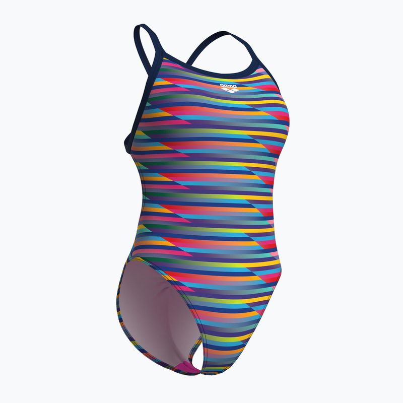 Women's one-piece swimsuit arena Racing Stripe Xcriss Cross navy multi/navy 3