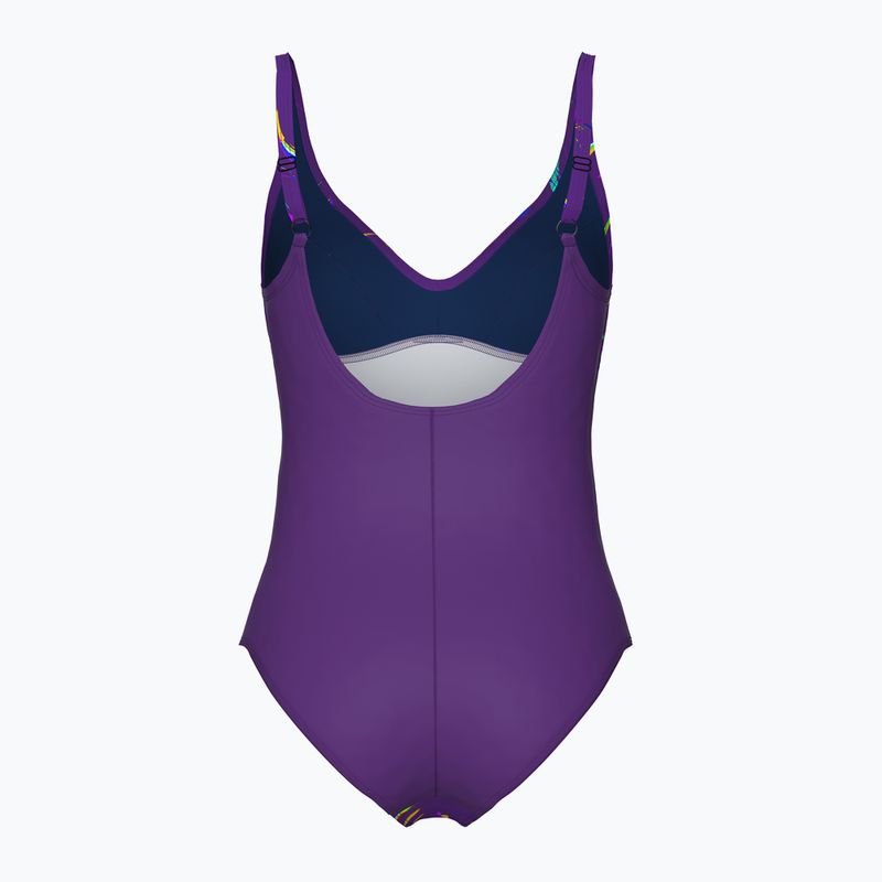 Women's one-piece swimsuit arena Abyss U Back multi plum/plum 2