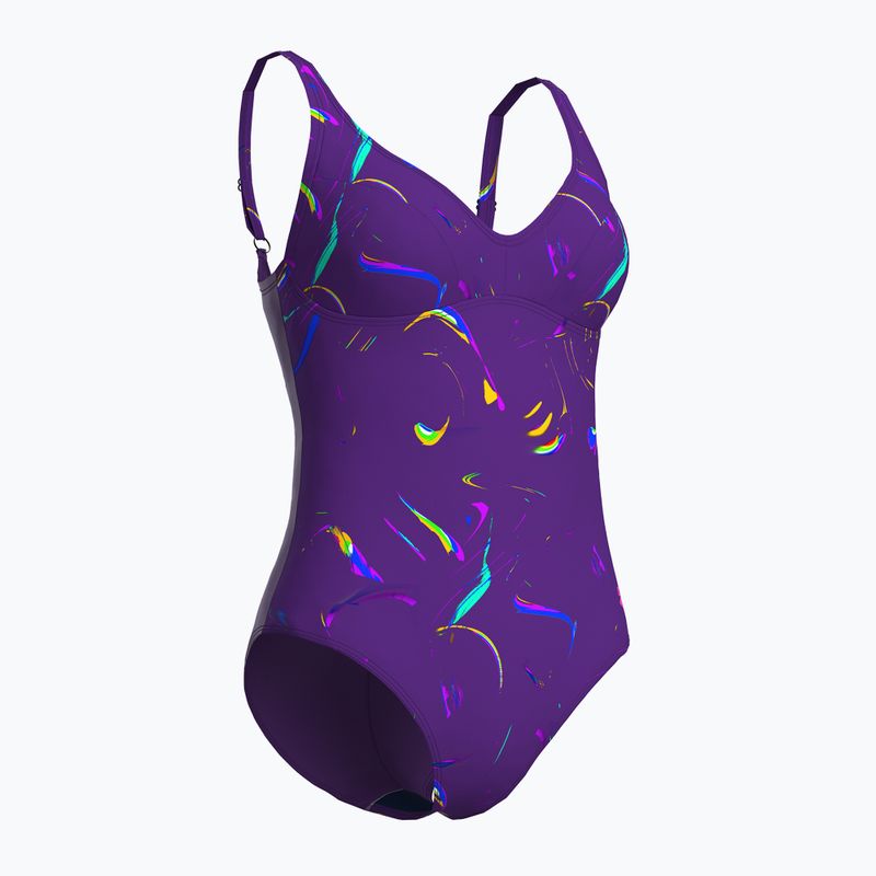 Women's one-piece swimsuit arena Abyss U Back multi plum/plum 3