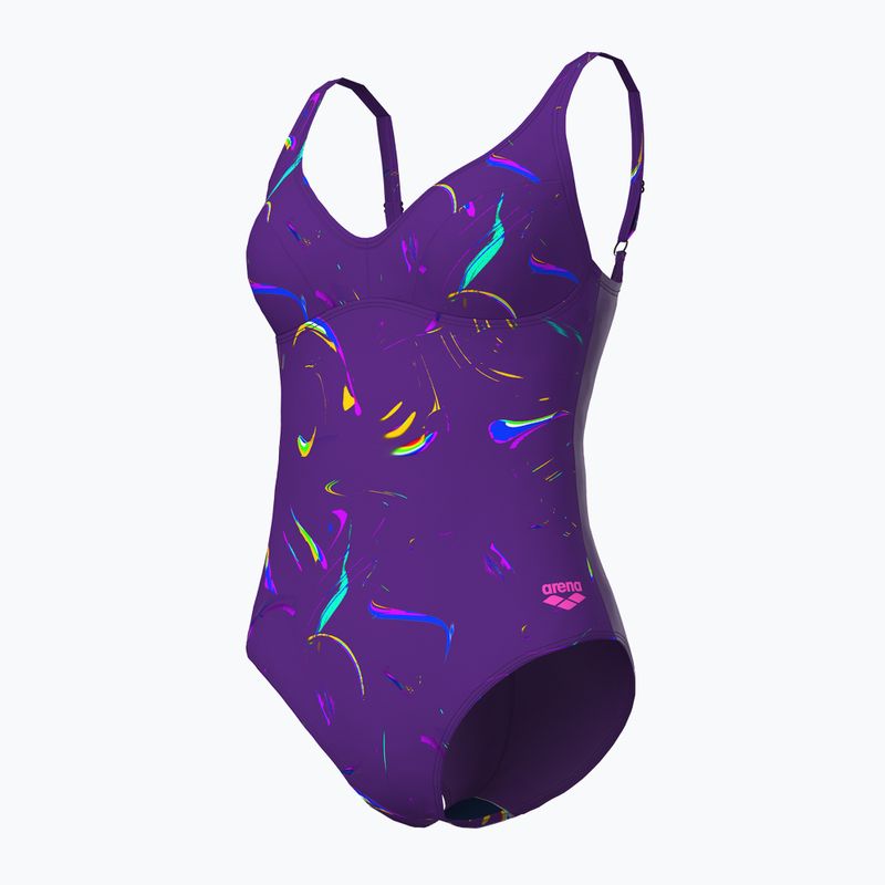 Women's one-piece swimsuit arena Abyss U Back multi plum/plum 4