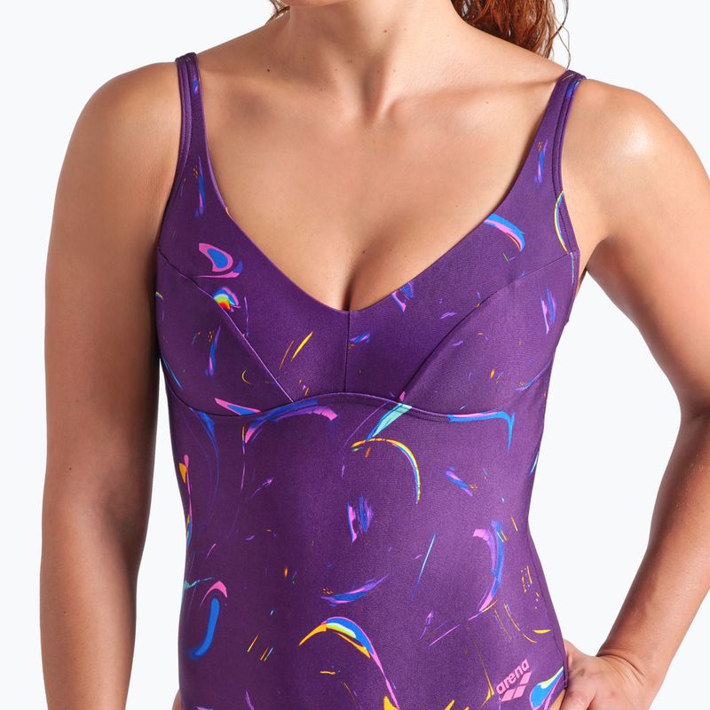 Women's one-piece swimsuit arena Abyss U Back multi plum/plum 8