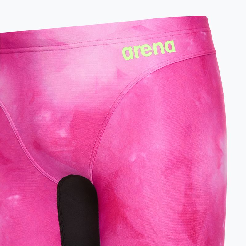 Men's swimming jammers arena Tie-Dye Jammer Allover Print shocking pink multi/black 3