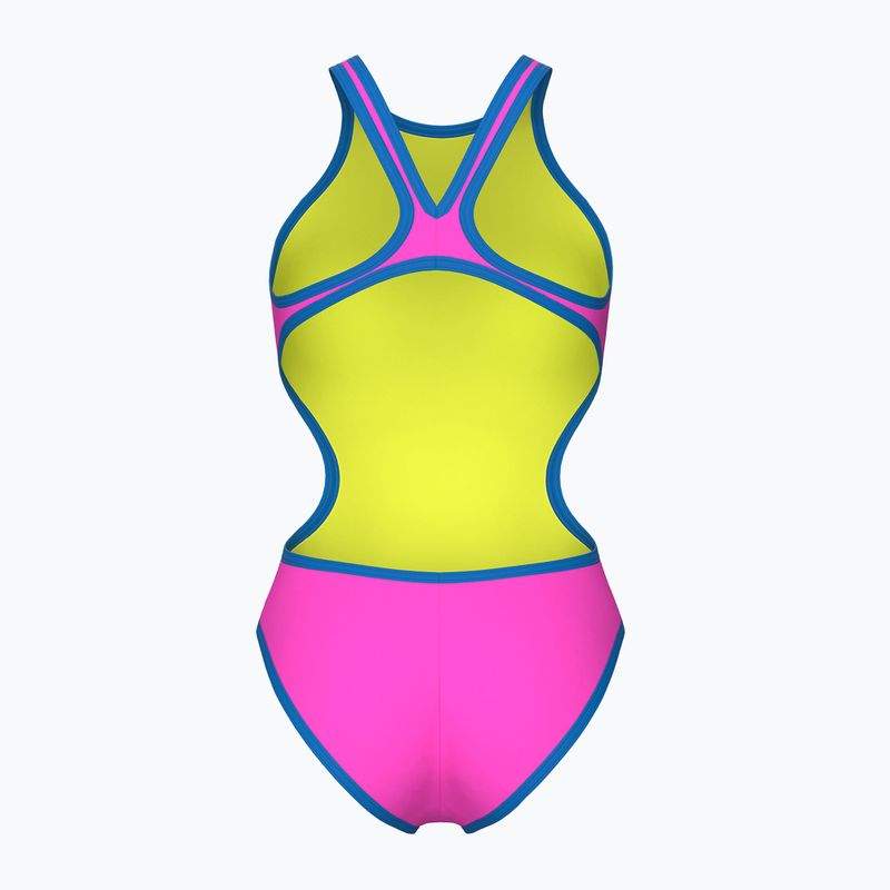 Women's one-piece swimsuit arena One Biglogo One Piece shocking pink/blue river 2