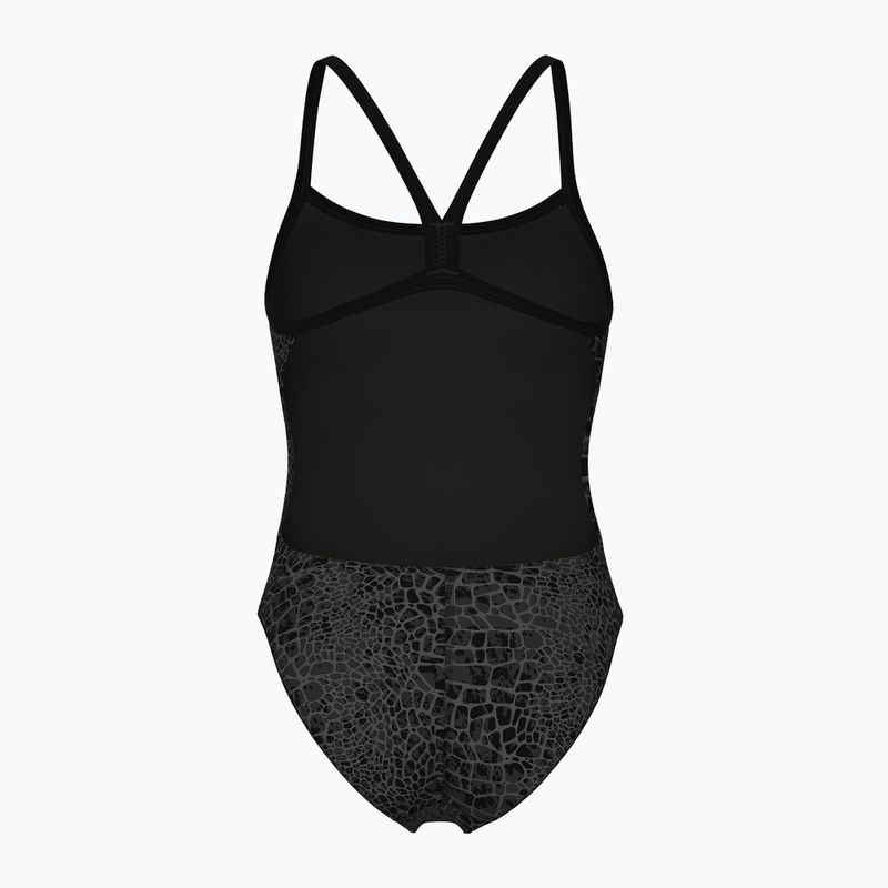 Women's one-piece swimsuit arena Snake Skin Challenge black/team black 2