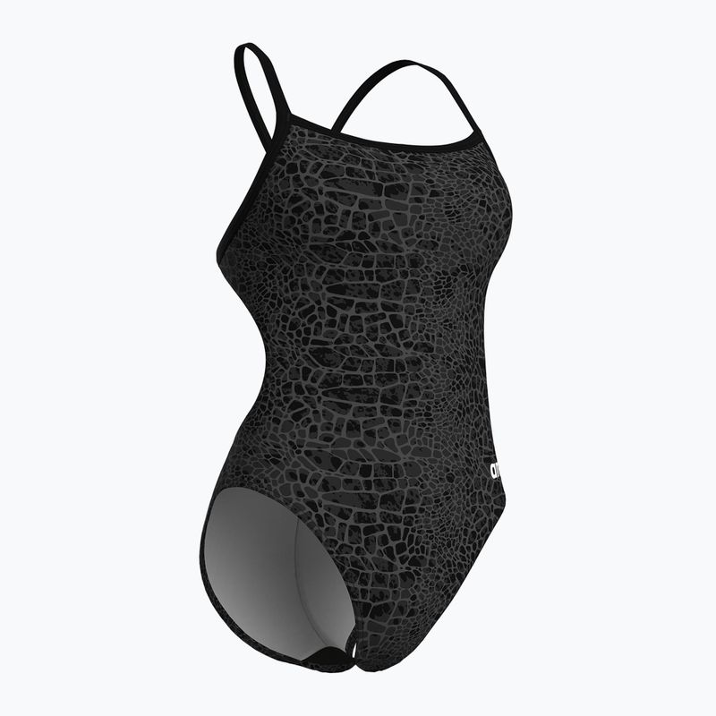 Women's one-piece swimsuit arena Snake Skin Challenge black/team black 3