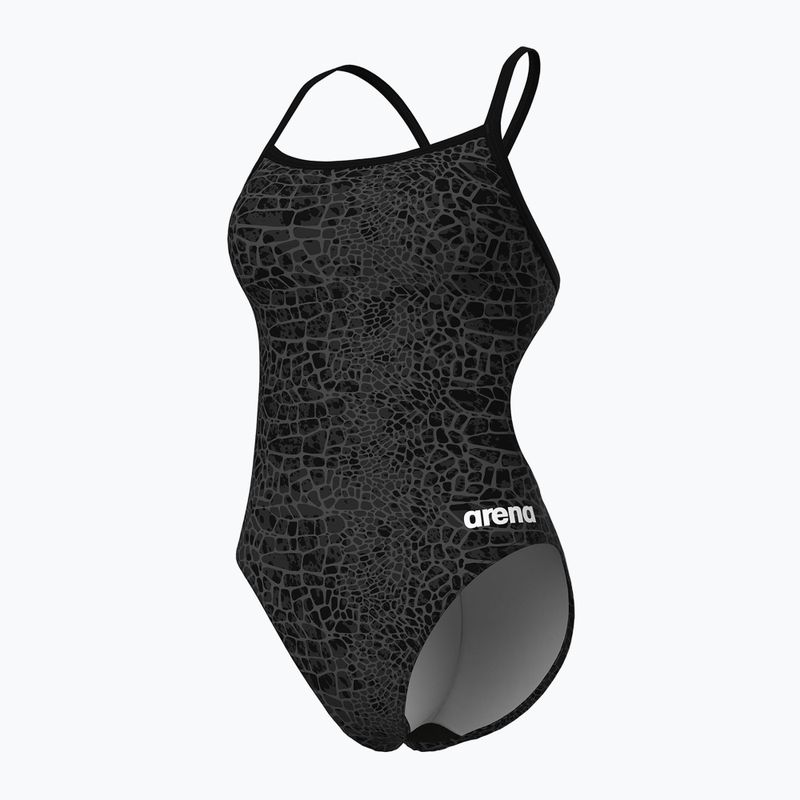 Women's one-piece swimsuit arena Snake Skin Challenge black/team black 4