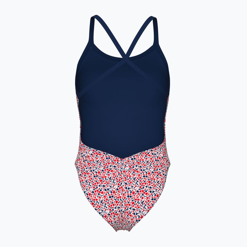 Women's one-piece swimsuit arena Pebbles Xcriss Cross multi white/navy 2