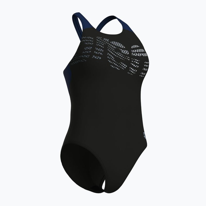 Women's one-piece swimsuit arena Flowing V Back black/navy 3